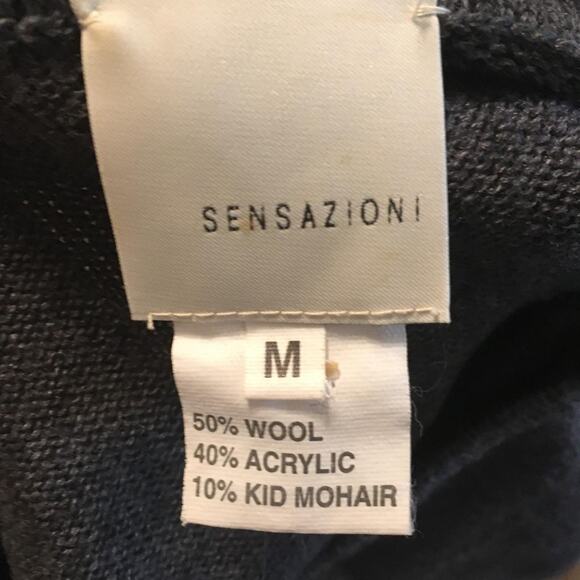 Sensazioni Gray Graphic Print Wool Blend Sweater M - Picture 8 of 8